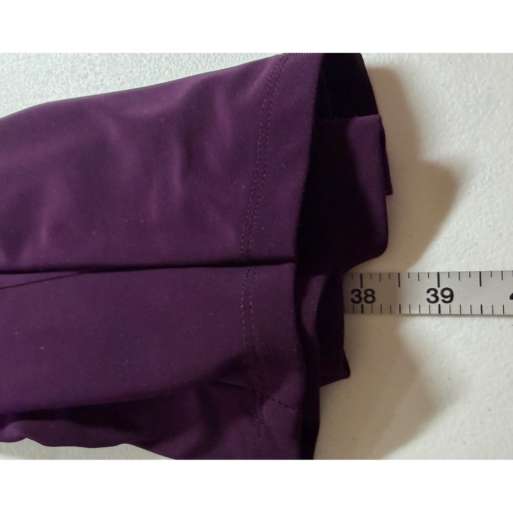 Chaps Womens Plum Bell Sleeve Ruched Sheath Dress Size L Cocktail Business - Picture 4 of 7